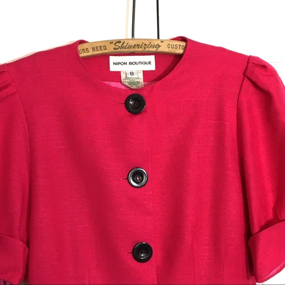 Vintage NIPON BOUTIQUE Short Sleeve Dress linen - Picture 3 of 16